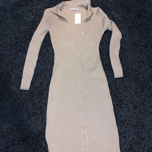 Tan sweater dress